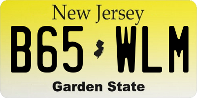 NJ license plate B65WLM