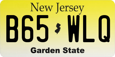 NJ license plate B65WLQ