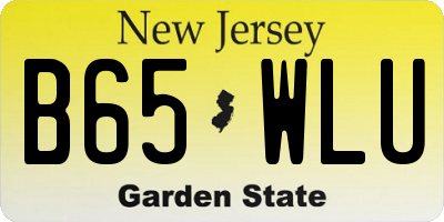 NJ license plate B65WLU