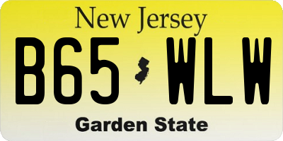 NJ license plate B65WLW