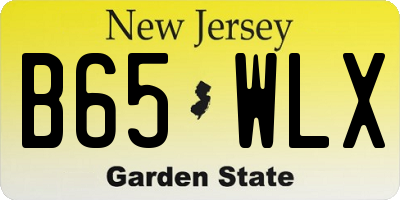 NJ license plate B65WLX