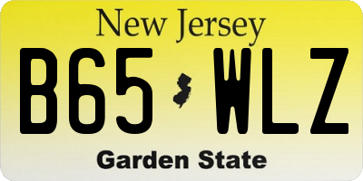 NJ license plate B65WLZ