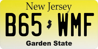 NJ license plate B65WMF