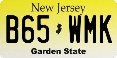 NJ license plate B65WMK