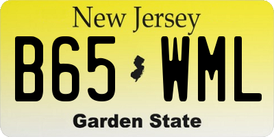 NJ license plate B65WML