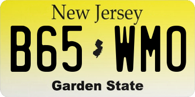 NJ license plate B65WMO