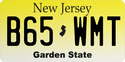 NJ license plate B65WMT