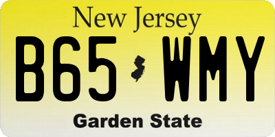 NJ license plate B65WMY