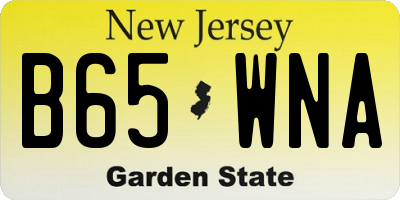 NJ license plate B65WNA