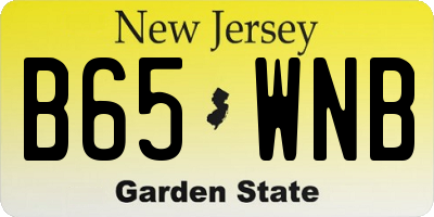 NJ license plate B65WNB