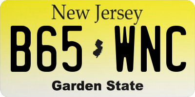 NJ license plate B65WNC
