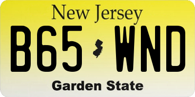NJ license plate B65WND