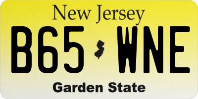 NJ license plate B65WNE