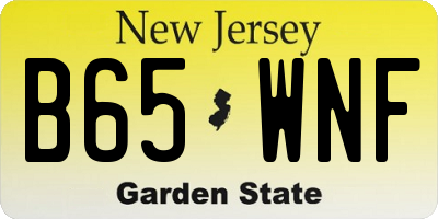 NJ license plate B65WNF