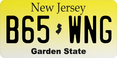 NJ license plate B65WNG