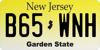 NJ license plate B65WNH
