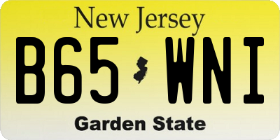 NJ license plate B65WNI