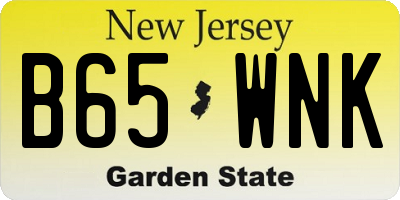 NJ license plate B65WNK