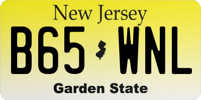 NJ license plate B65WNL