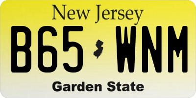 NJ license plate B65WNM