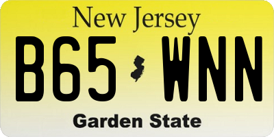 NJ license plate B65WNN