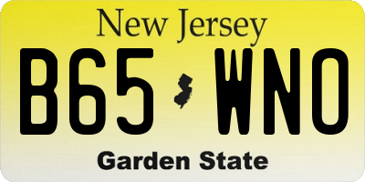 NJ license plate B65WNO