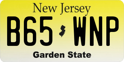 NJ license plate B65WNP