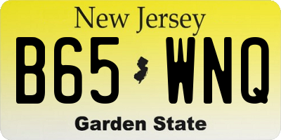 NJ license plate B65WNQ