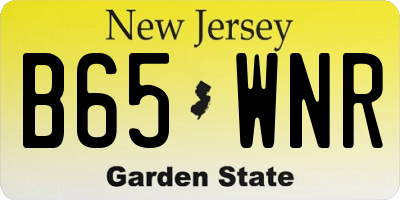 NJ license plate B65WNR