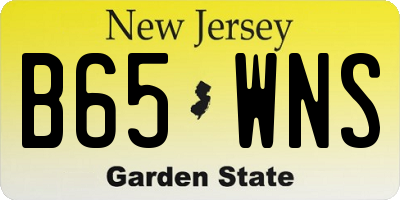 NJ license plate B65WNS