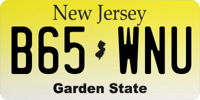 NJ license plate B65WNU