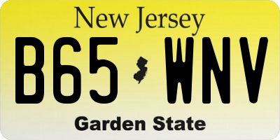 NJ license plate B65WNV