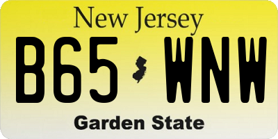 NJ license plate B65WNW