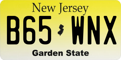 NJ license plate B65WNX