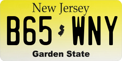 NJ license plate B65WNY