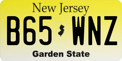 NJ license plate B65WNZ