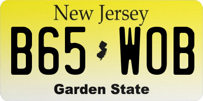 NJ license plate B65WOB