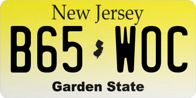 NJ license plate B65WOC