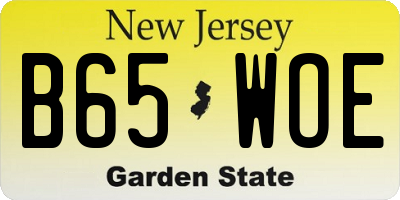 NJ license plate B65WOE