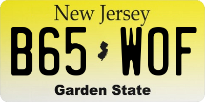 NJ license plate B65WOF