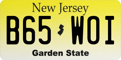 NJ license plate B65WOI
