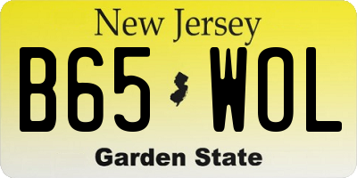 NJ license plate B65WOL