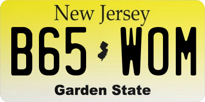 NJ license plate B65WOM