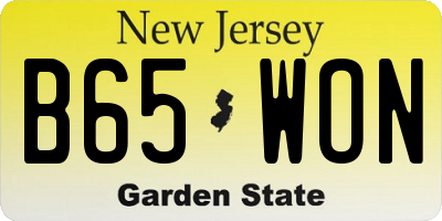 NJ license plate B65WON