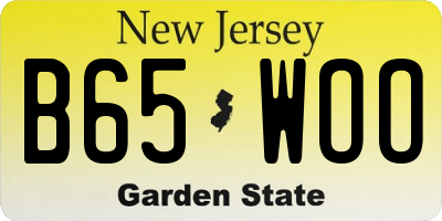 NJ license plate B65WOO