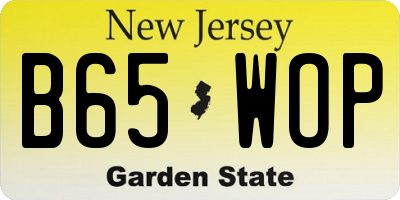 NJ license plate B65WOP