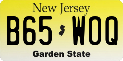 NJ license plate B65WOQ