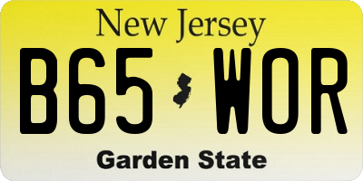 NJ license plate B65WOR