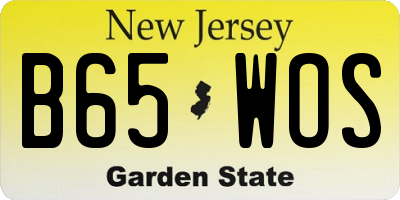 NJ license plate B65WOS