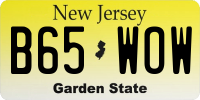 NJ license plate B65WOW